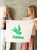 'Explore' Fabric Banner Flag
