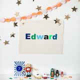 Personalised Multi Colour Name Banner Flag