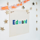 Personalised Multi Colour Name Banner Flag