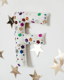 Large fabric floral embellished 3d letter